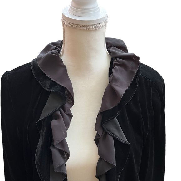 Anthropologie Black Ruffled Jacket - Picture 2 of 13